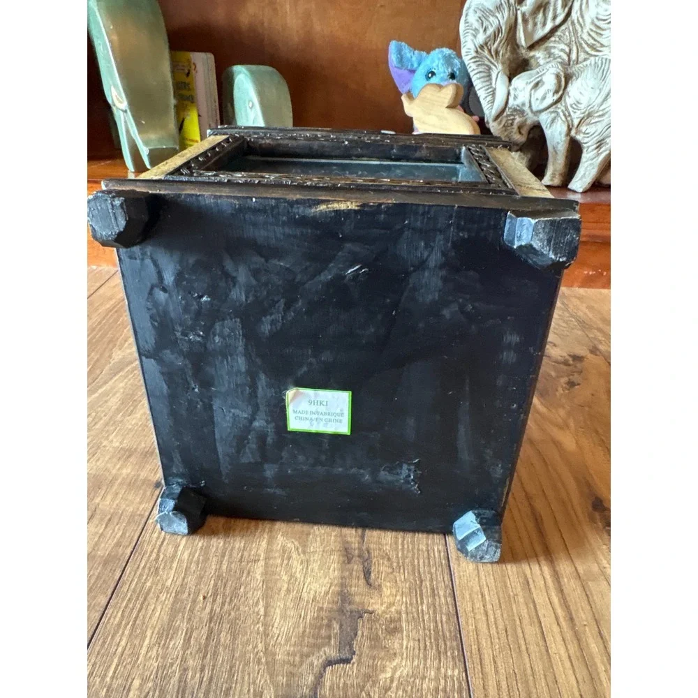 Vintage Bombay Company Crackle Finish Photo Keepsake Box